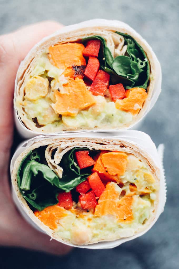 Pesto Wraps with Chickpeas - It's a Veg World After All®
