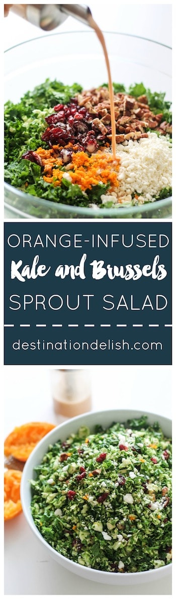 Orange-Infused Kale and Brussels Sprout Salad - Destination Delish