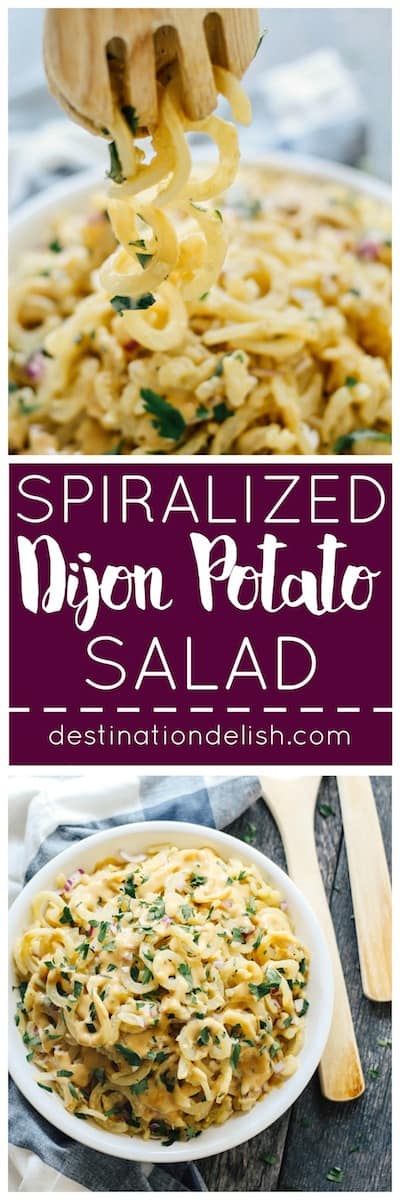 Spiralized Dijon Potato Salad - Destination Delish